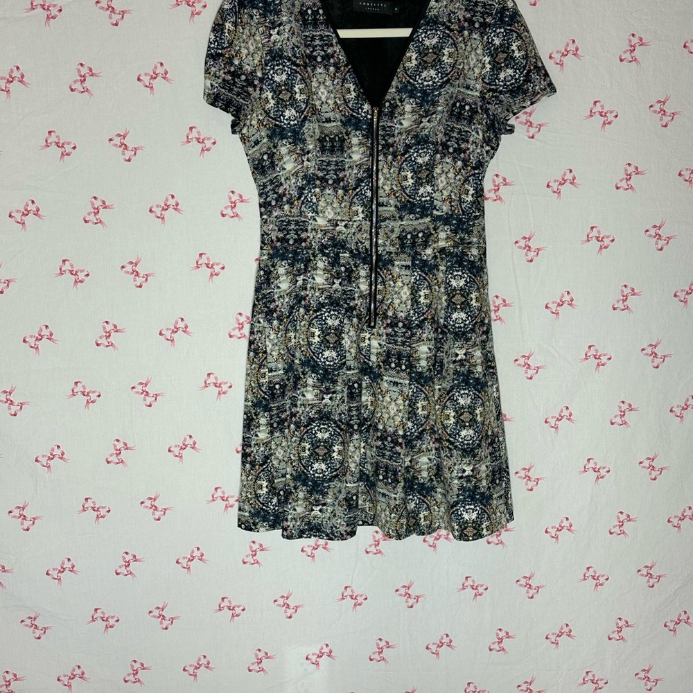Angel Black and White Geometric Mini Dress
